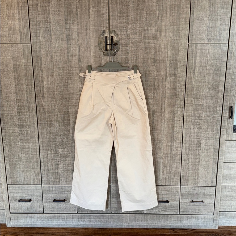 Express High Waisted Side Buckle Belt Wide Leg Pantā